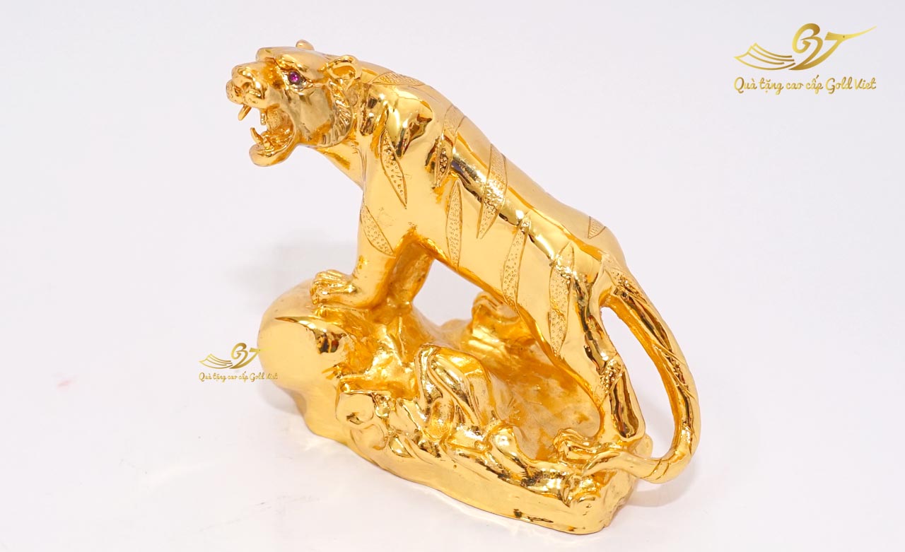 tượng hổ phong thuỷ mạ vàng