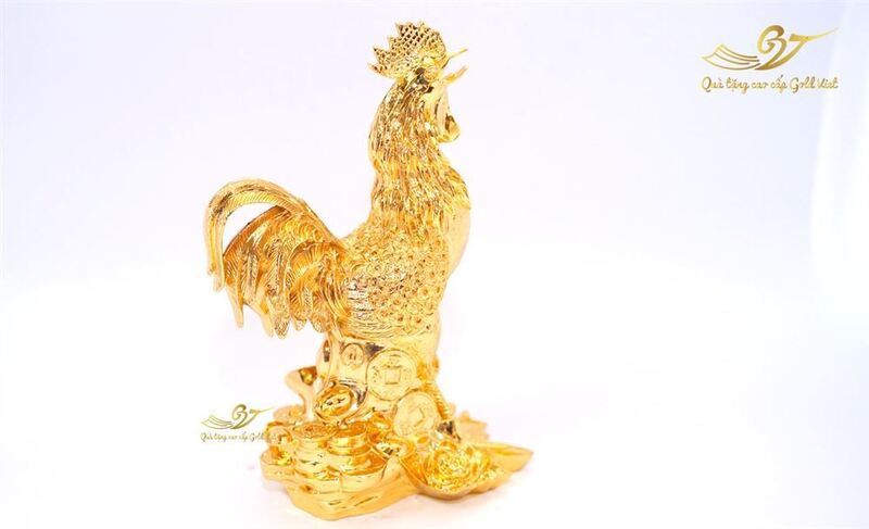 tượng gà mạ vàng 1