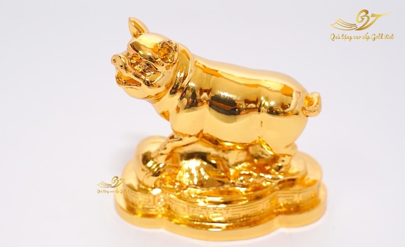 Tượng Heo phong thuỷ mạ vàng 2