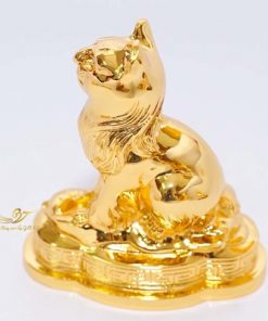 tượng mèo mạ vàng 1