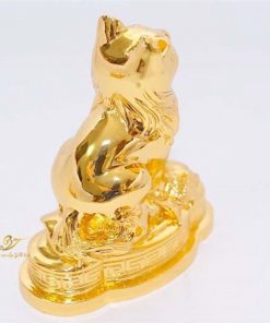 tượng mèo mạ vàng 2
